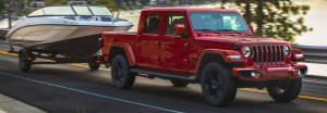 Jeep Gladiator towing boat