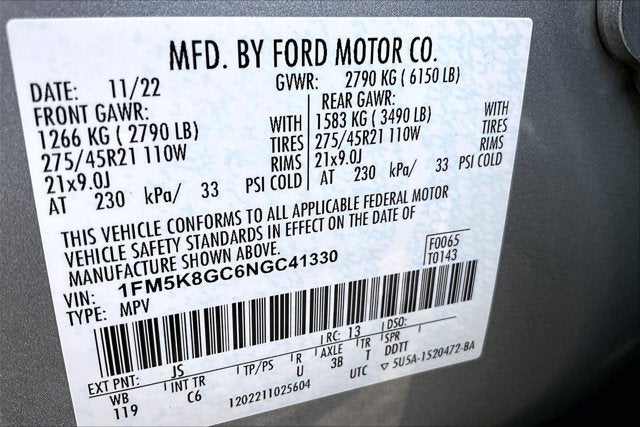 2022 Ford Explorer ST HIGH PACKAGE