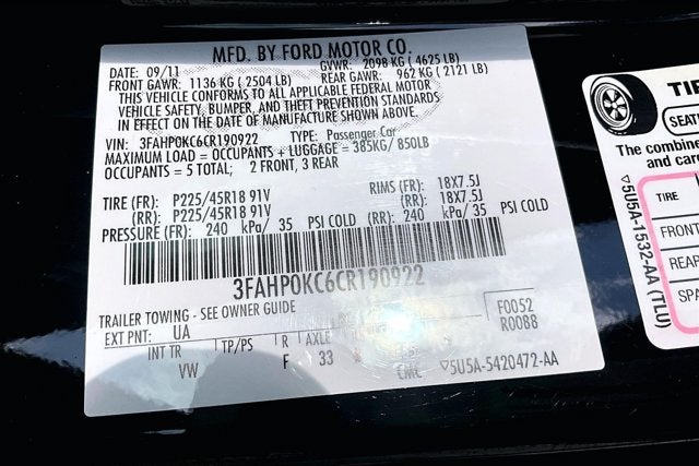 2012 Ford Fusion SPORT