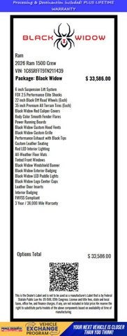 2026 RAM Ram 1500 RAM 1500 BIG HORN CREW CAB 4X4 5'7' BOX