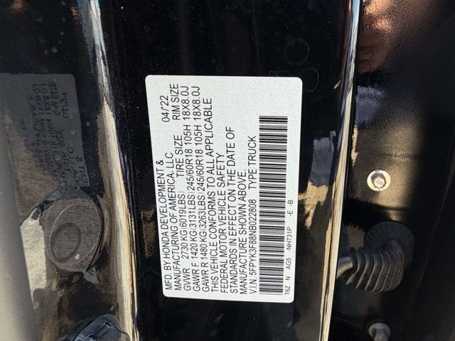 2022 Honda Ridgeline Black Edition