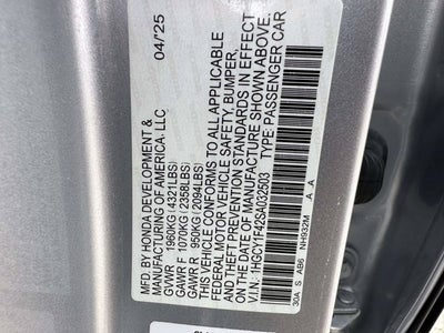 2025 Honda Accord Sedan SE