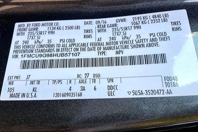 2017 Ford Escape SE 4WD