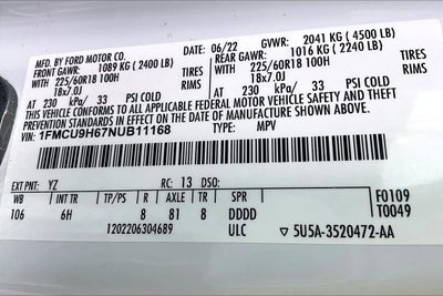 2022 Ford Escape SEL PANO ROOF