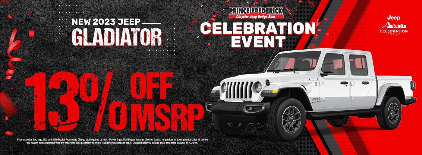 13% Off MSRP on Jeep Gladiator!