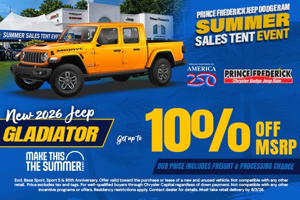 10% off MSRP on Gladiators