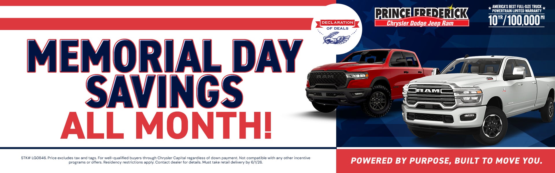 May Memorial Day Savings