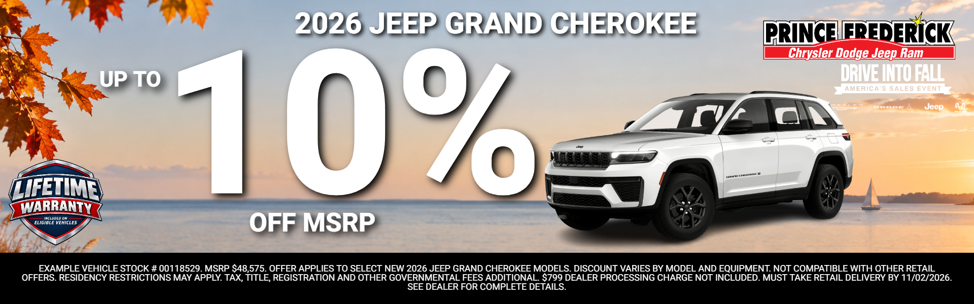 Up to 10% off MSRP on 2026 Jeep Grand Cherokee