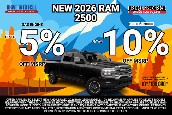 RAM 2500: Up to 10% off MSRP