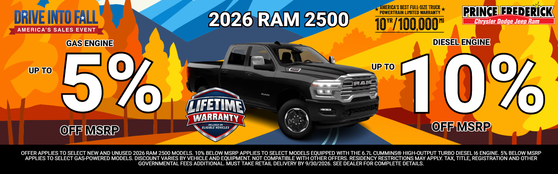 RAM 2500: Up to 10% off MSRP