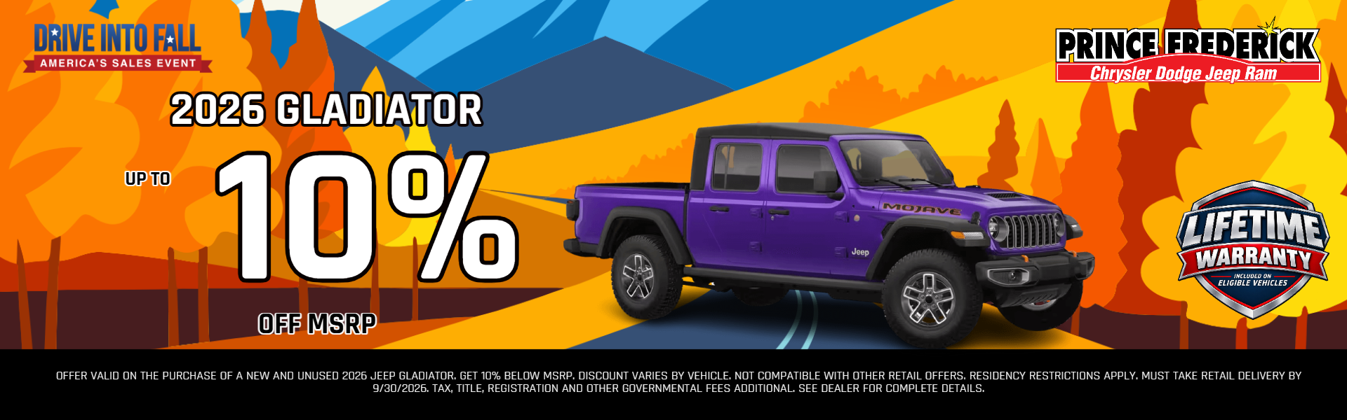 26 Gladiator: Up to 10% off MSRP
